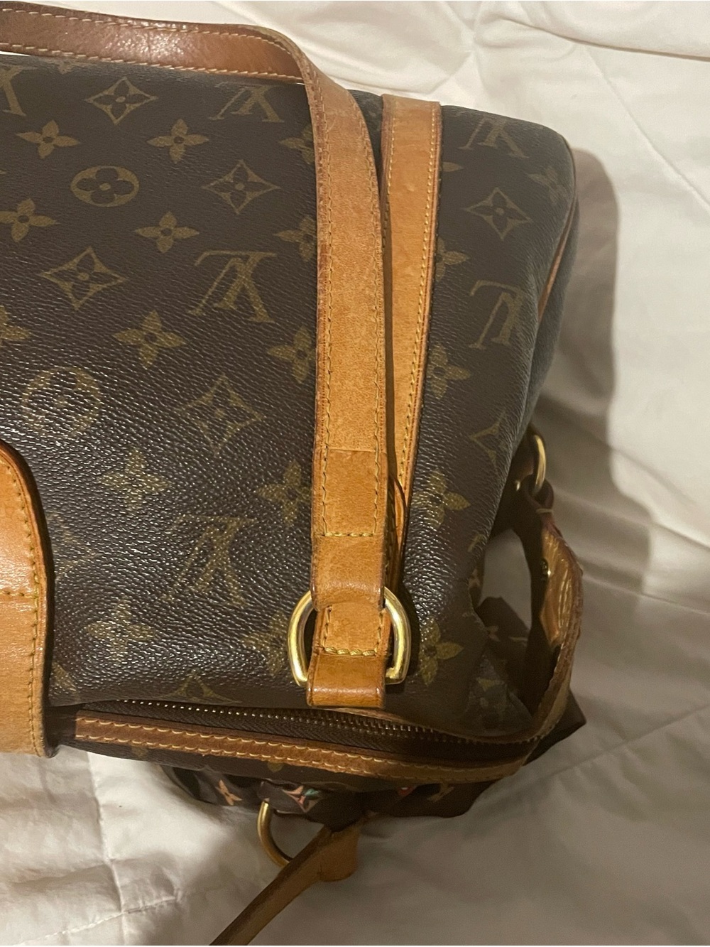 Louis Vuitton Stresa GM Monogram Shoulder Bag with Tan Leather and Gold Hardware - Picture 4 of 9